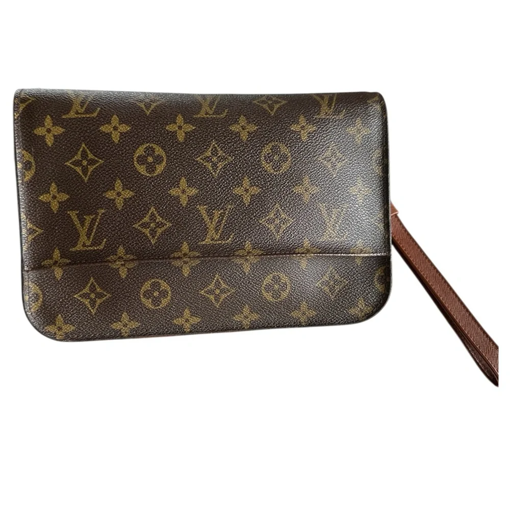 Stunning Brown and Gold Monogram Pouch